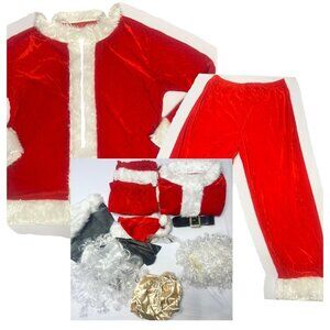 Santa Claus Costume Set Christmas Santa Suit Size S/M